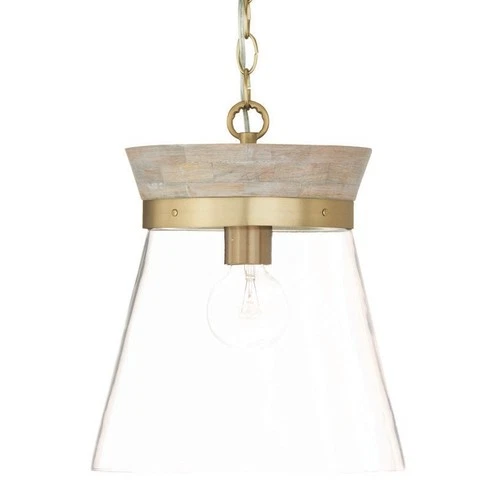 Capital Lighting 347311 Finn 12"W Wood Pendant - Picture 1 of 9