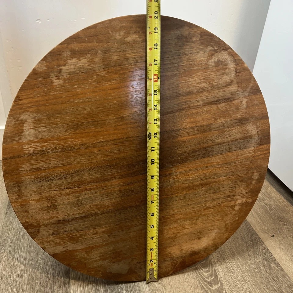 Mesa auxiliar redonda MCM Heritage Henredon patas cónicas hiladas MID CENTURY MODERNA Foto 4 de 4