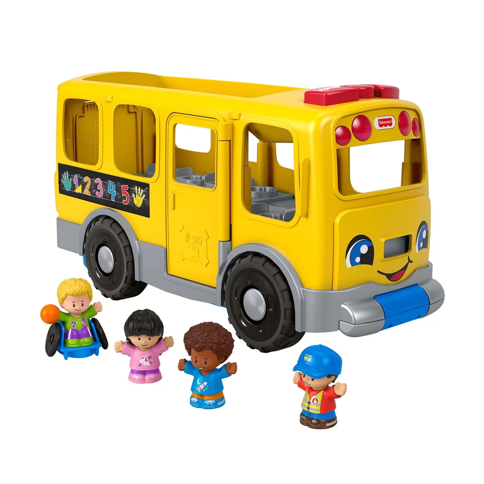 Fisher-Price Little People Juguete Pequeño Amarillo Grande Autobús Escolar Comunidad Héroe... Foto 2 de 4