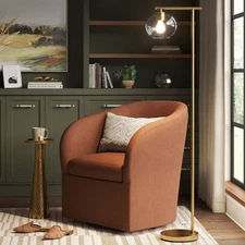 Brass Floor Lamp with Glass Shade - Threshold