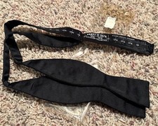 Vintage Black Free Style Self-Tie Bow Tie Adjustable Size Prest-O-Size