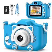 Goopow Kids Camera Toys for 3-8 Year Old Girls Boys,Children Digital Blue-Cat
