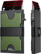 Billetera De Metal Para Hombre Con Clip Dinero Tarjetero Cartera De Bloqueo RFID