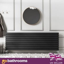 Pinta Horizontal Radiator | Flat Panel Double Column 612 x 1200mm Matt Black