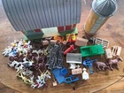 Vintage MARX Metal Barn W/Silo And Accessories See Photos