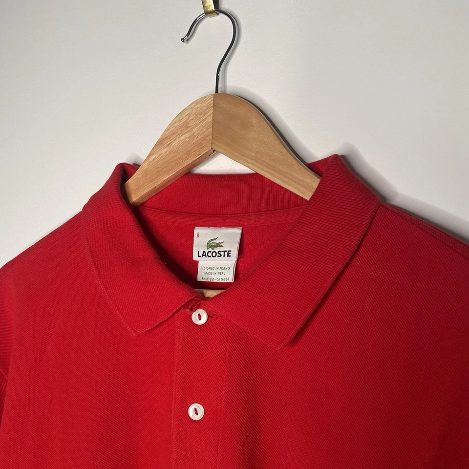 Lacoste Men's Red Short Sleeve Cotton Casual Polo Shirt Size 8 / XXXL - image 2 of 4