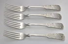 4 Towle "1690 ENGRAVED" 7 1/4" Sterling Silver Forks - NO MONO - 182g