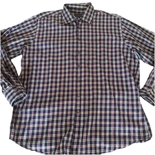 Scott Barber Button Down Shirt Mens Size XL Window Pane Plaid Long Sleeve
