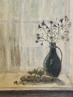 Moderne britische Impressionismus Innenszene - Stillleben am Fenster Kunst
