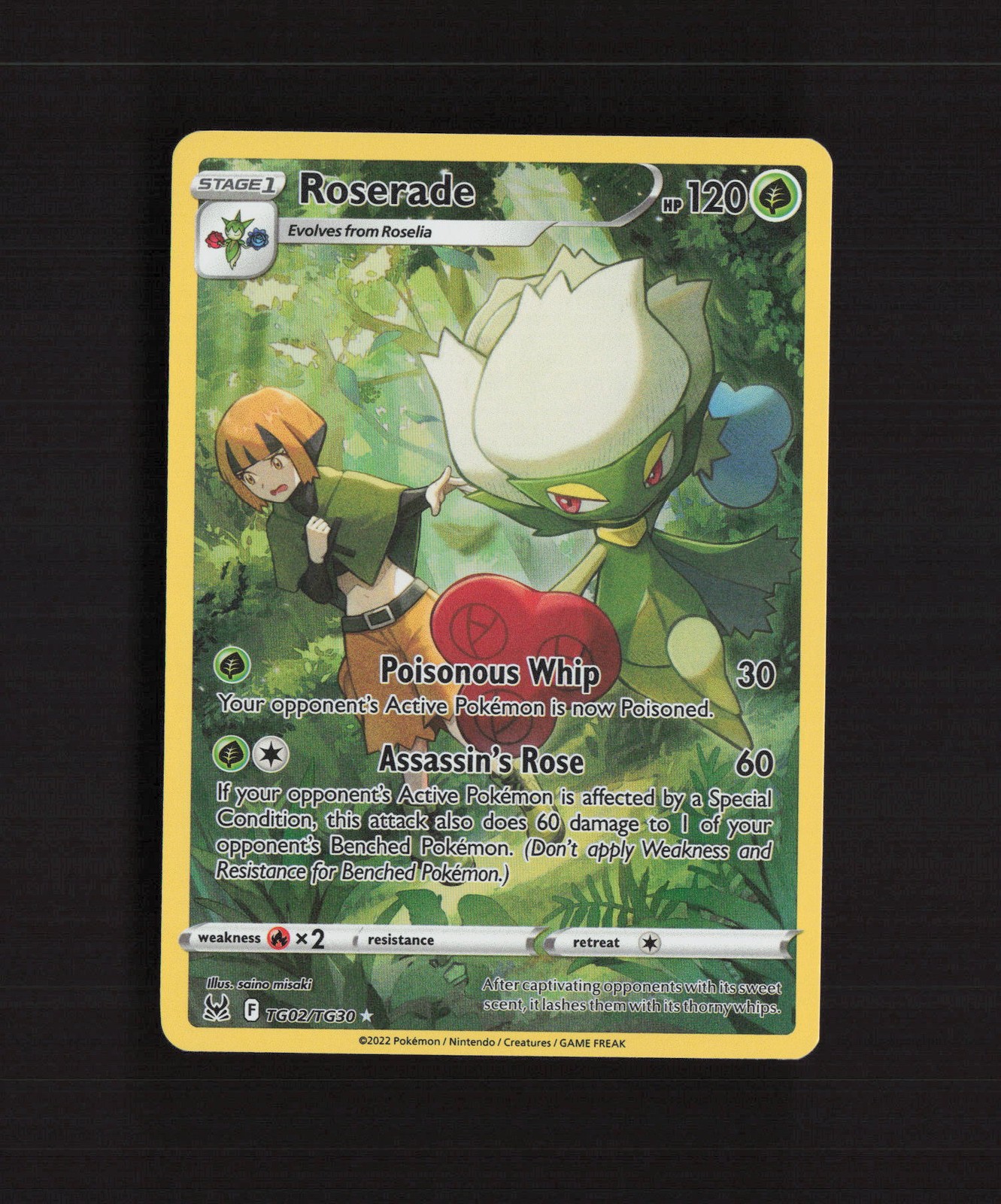 Roserade TG02/TG30 Lost Origin Full Art Ultra Rare Holo Pokemon Card NM