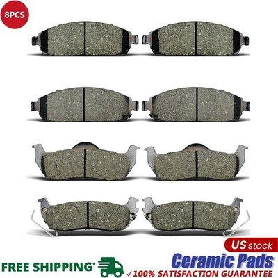 Front & Rear Ceramic Brake Pads For 2006 - 2010 Jeep Commander Grand Cherokee