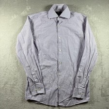 Boss Hugo Boss Dress Shirt Men s 15.5 33 Purple Blue Sharp Striped Button Up B