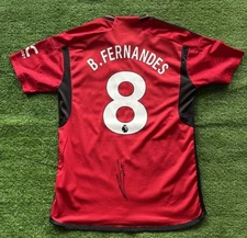 Bruno Fernandes #8 Signed Manchester United Shirt with COA | Adidas Authentic