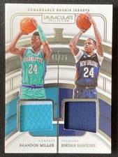 Brandon Miller, Jordan Hawkins 2023-24 Panini Immaculate Dual Patch RC /75