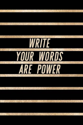 #ad #ad Write Your Words Are Power: Gold and Black Trendy Posh Print for Elegant Creativ $16.40