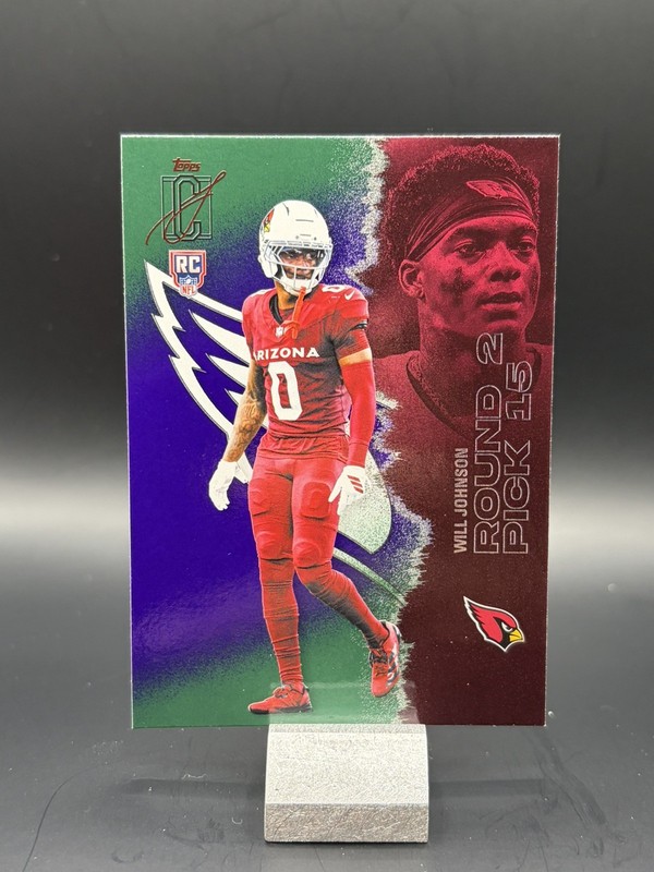 2025 Topps Signature Class Football - Will Johnson RC Green and purple #135