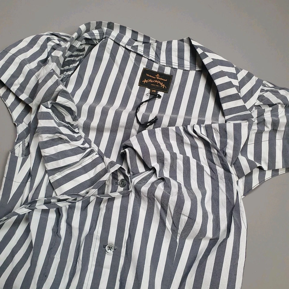 Vestido Camisa VIVIENNE WESTWOOD Rayas Reino Unido 6 Delantero Sumergido Boda Carreras Crucero 38 Foto 4 de 4