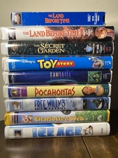 Lot of 9 Vtg Walt Disney VHS Tapes Movies Clamshell - Great Lot - READ Reseller