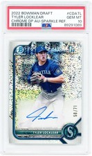Tyler Locklear Mariners Signed 2022 Bowman Chrome #CDA-TL #58/71 PSA 10 Card