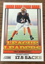 2025 Score Football - Trey Hendrickson - LEAGUE LEADERS #4 +1 Bonus Card