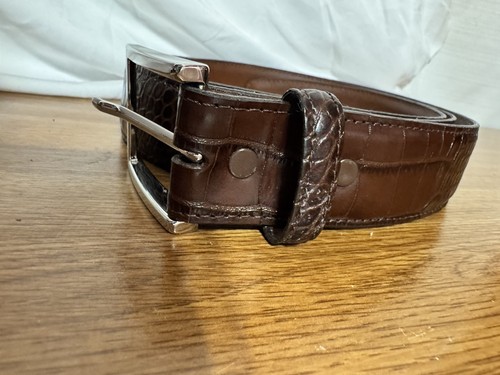 Torino, Italian Embossed Calf Leather Belt Men’s Size 48, Made In USA. New - Picture 12 of 16