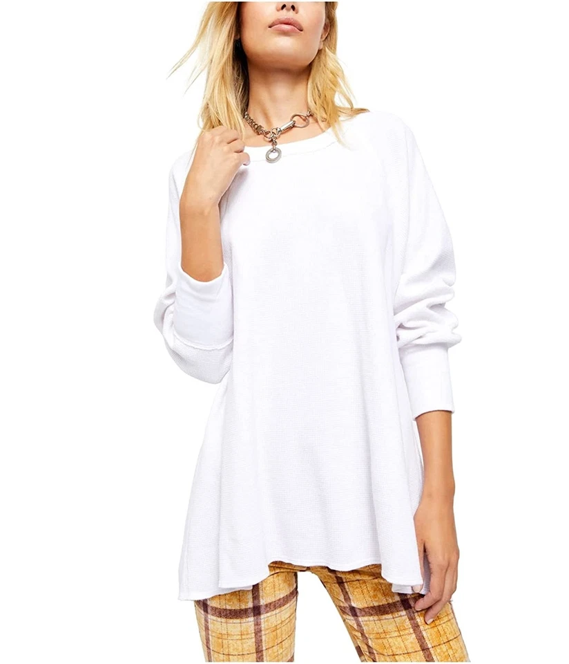 Blusa túnica térmica Free People feminina Amelia, branca, XS