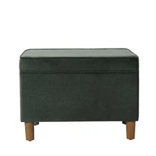  Home Decor | Dinah Collection Modern Storage Ottoman | Loden Green Velvet