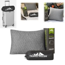 Travel Pillow, Memory Foam Pillow Compressible Camping Pillow with Washable Cove