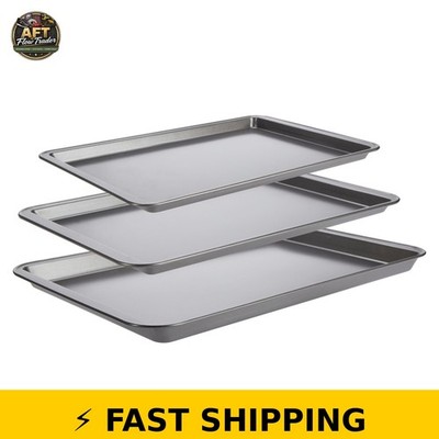 GoodCook PRO Nonstick 3pc Baking Sheet Set, Gray