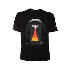 PUMA X Melo BW Crew Neck Short Sleeve T-Shirt Mens Black Casual Tops 62549201