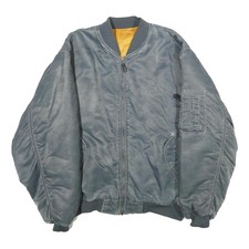 BARESI AIR FORCE Veste Bomber Réversible Bleu Jaune en Nylon Zip XL