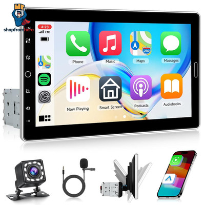 Autoradio 1 DIN kabellos CarPlay Android Auto 10,1 Zoll IPS Touchscreen Navi