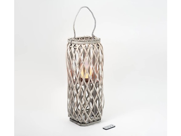 ПЛЕТЕНЫЙ ФОНАРЬ BARBARA KING ДЛЯ ПОМЕЩЕНИЙ И УЛИЦЫ ПЛОЩАДЬЮ 23 КВАДРАТНЫХ МЕТРА С ТИКИ-ПЛАМЕНЕМ - НАТУРАЛЬНЫЙ 8590₽