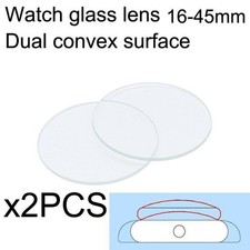 2x Watch Part 16-45mm Clear Lens Dual Dome Crystal Convex Watch Dial Glass