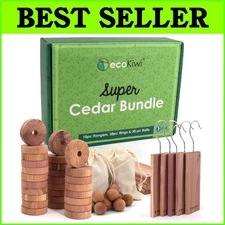 Natural Cedar Closet Fresheners Super Bundle - Hangers & Balls for Freshness