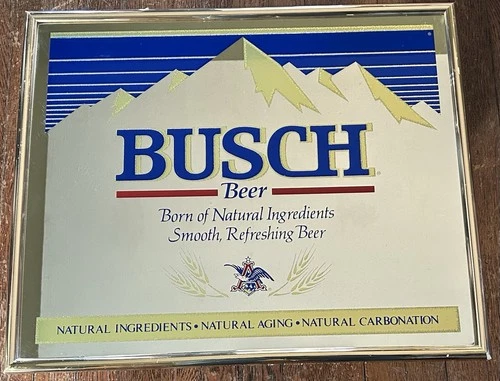 Vintage Annheuser Busch Beer Mirror Bar Sign 1992 Made In USA 22.5 x 19 Inches