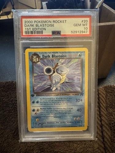 Psa 10 GemMint Dark Blastoise 20/82 1st Edition Team Rocket Pokémon Card CS6-947