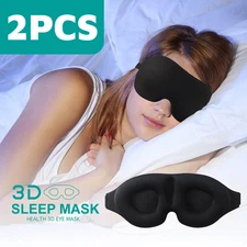 2pack 3D Travel Eye Mask Sleeping Soft Padded Shade Cover Rest Relax Blindfold