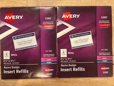 Avery - 5390 - Name Badge Insert Refills - White - 704 Total Badges - 88 Sheets