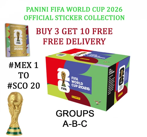 PANINI WORLD CUP 2026 STICKER COLLECTION - GROUP A - GROUP B - GROUP C