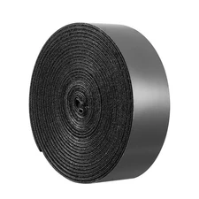 16ft x 1.5in Hook and Loop Roll Black Nylon Tape Self Adhesive Strip