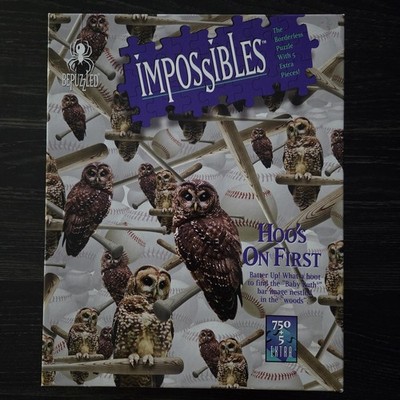 BEPUZZLED IMPOSSIBLES Mystery Puzzle 750 Pc Hoo's On First Owl Borderless Puzzle