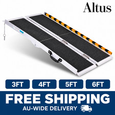Altus Portable Folding Wheelchair Ramp Non-Slip Aluminum Handicap Free Shipping