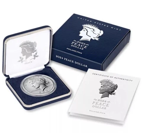 2024 P Peace Silver Dollar $1 Uncirculated Coin W/OGP