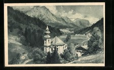 Künstler-AK Edward Harrison Compton: Gern b. Berchtesgaden, Ansicht der Gemeind 