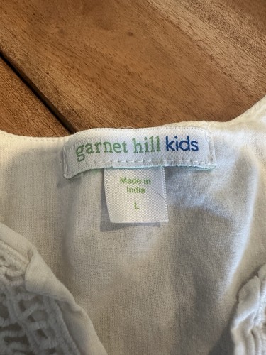 GARNET HILLS KIDS White Lace Tunic Kids Dress L Boho Beach Top - Picture 6 of 8