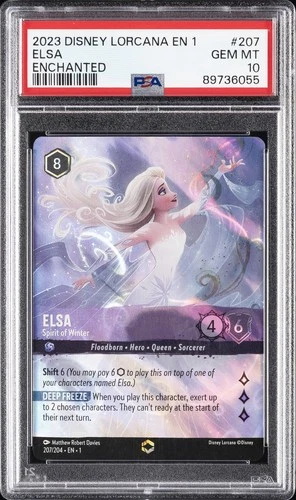 2023 DISNEY LORCANA EN 1-THE FIRST CHAPTER #207 ELSA - SPIRIT OF WINTER PSA 10