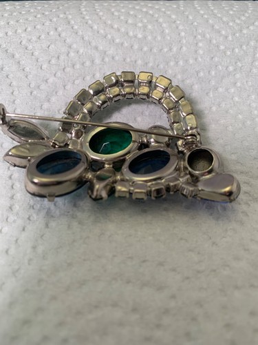 Vintage D&E Juliana SET Clip Earrings Large Brooch Tiered 3 Piece Prong-Set 1950 - Picture 5 of 22