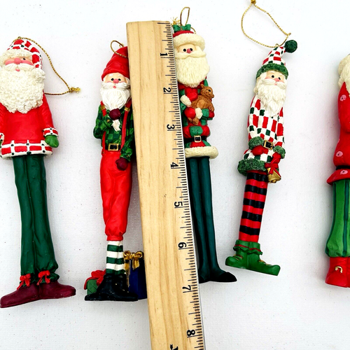 Juego de 6 adornos de Papá Noel 1994 pintados a mano novedad PP Wim rojo verde blanco - Imagen 11 de 12