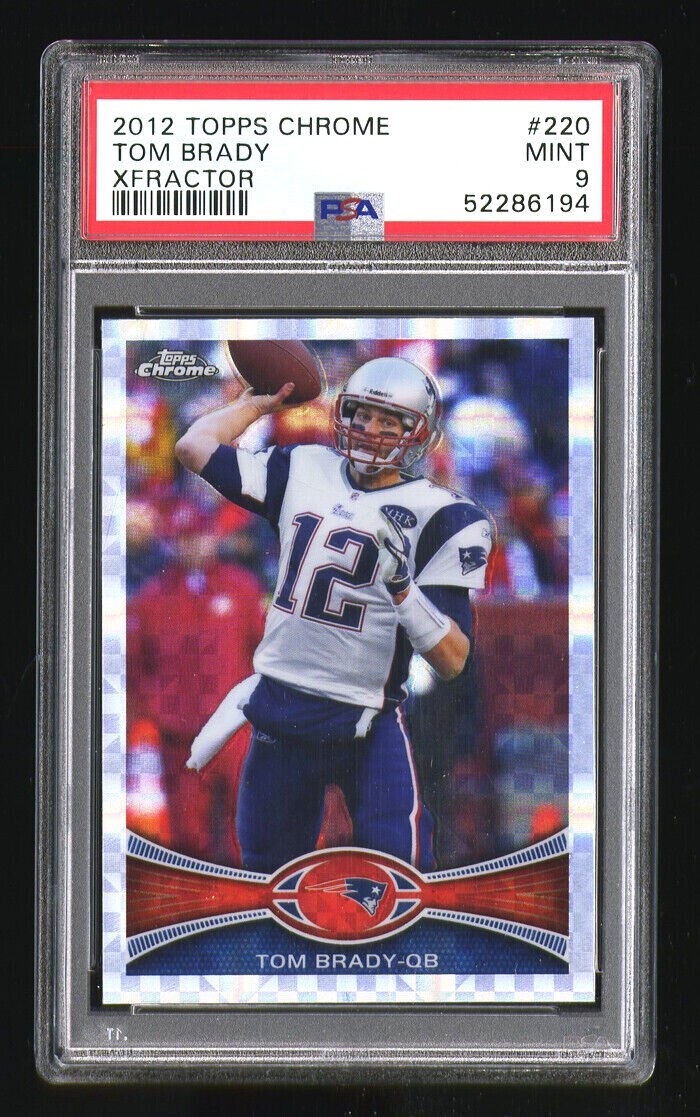 2012 TOPPS CHROME XFRACTOR ~ #220 ~ TOM BRADY ~ PSA 9 MINT
